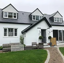 grey and white house