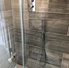 grey stone shower