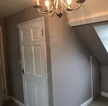 white door and a light