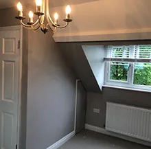 chandelier lamp in a loft conversion