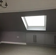 velux window with cupboards below