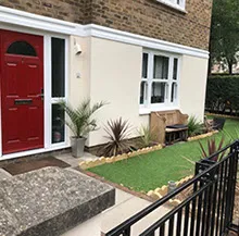 house with a red door